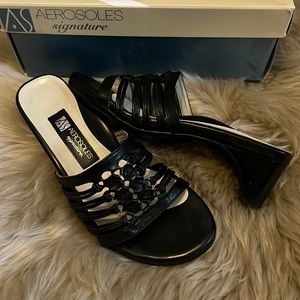 Aerosols Signature Seminar Black Leather Size 7